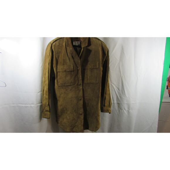 West Bay Leather Womens 2-Pc Suit Set Brown Blazer Jacket M And Skirt Size 8 - Picture 2 of 14